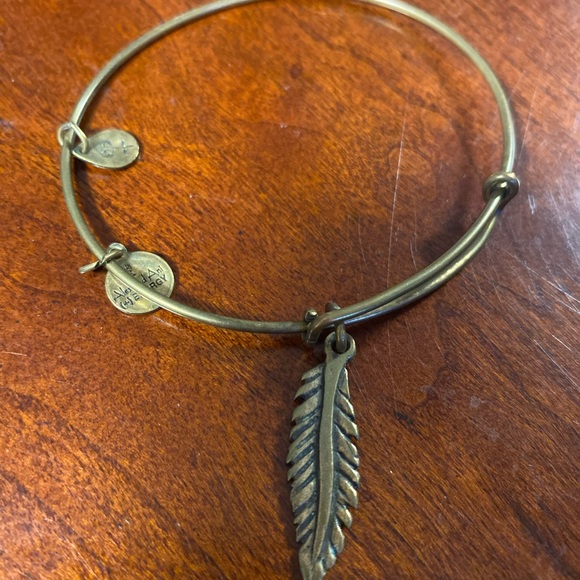 Evil Eye and Feather Alex and Ani Bracelets Gold Two Bracelets - Picture 2 of 2